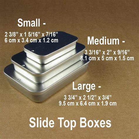 silver slide top metal tin boxes|Silver Slide Top Tins .